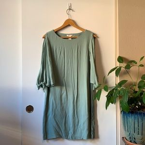 Mint Slit Sleeve Shift Dress